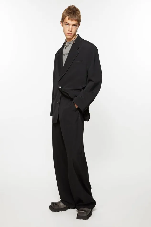 Acne Studios Singlebreasted Suit Jacket 8211 Relaxed Fit Black Men Suit Jackets