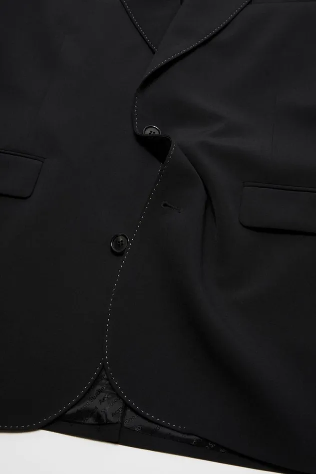 Acne Studios Singlebreasted Suit Jacket 8211 Relaxed Fit Black Men Suit Jackets