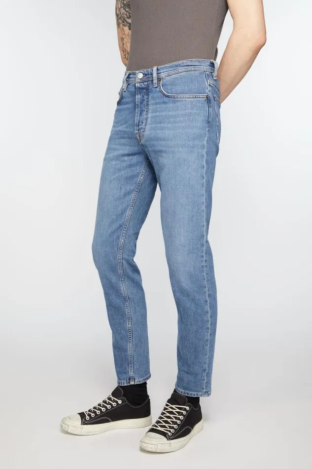 Acne Studios Slim Fit Jeans 8211 River Mid Blue Men Jeans Acne Studios Slim Fit Jeans 8211 River Mid Blue Men Jeans