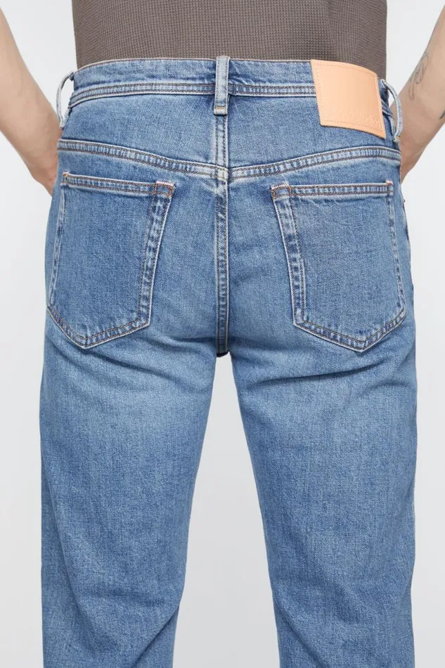 Acne Studios Slim Fit Jeans 8211 River Mid Blue Men Jeans Acne Studios Slim Fit Jeans 8211 River Mid Blue Men Jeans