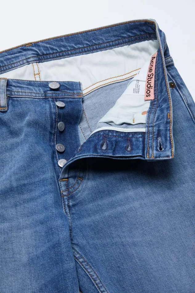 Acne Studios Slim Fit Jeans 8211 River Mid Blue Men Jeans Acne Studios Slim Fit Jeans 8211 River Mid Blue Men Jeans