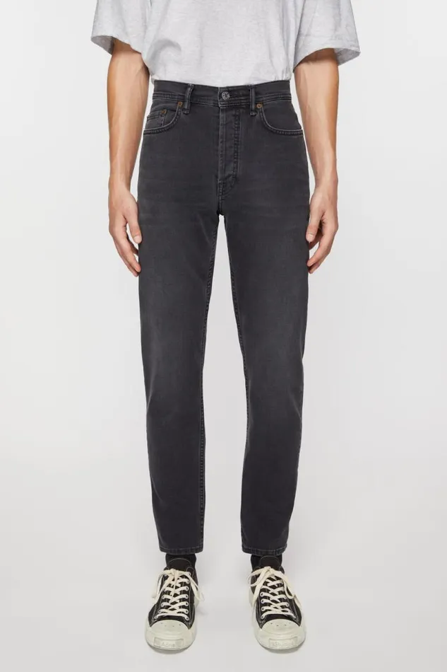 Acne Studios Slim Fit Jeans 8211 River Used Black Men Jeans