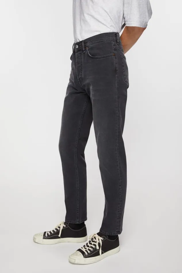 Acne Studios Slim Fit Jeans 8211 River Used Black Men Jeans Acne Studios Slim Fit Jeans 8211 River Used Black Men Jeans