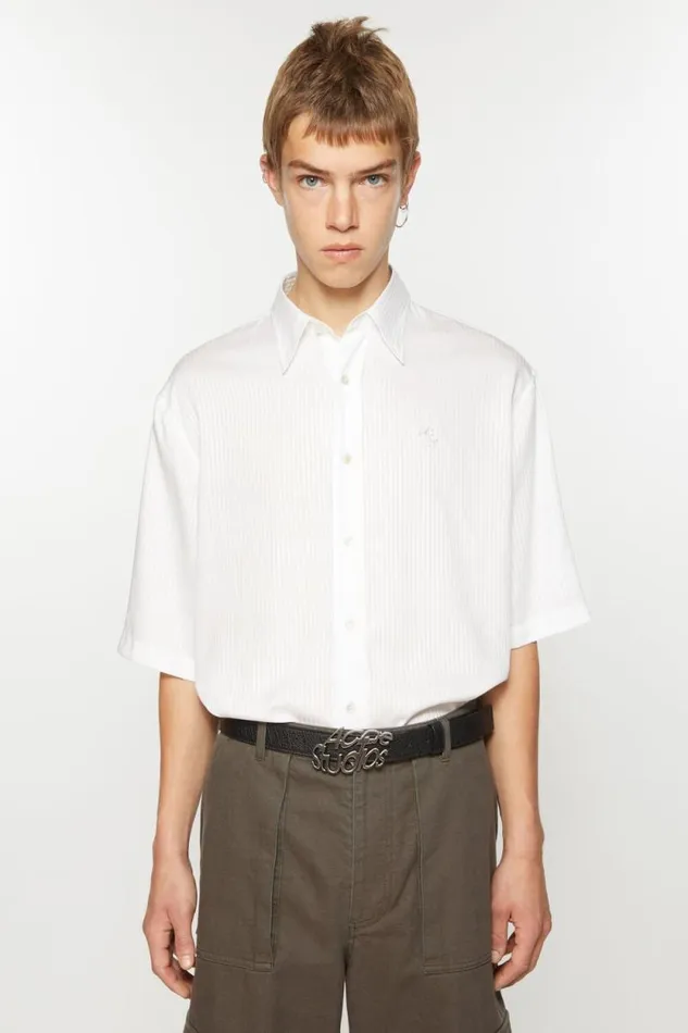 Acne Studios Stripe Buttonup Shirt White Men Shirts