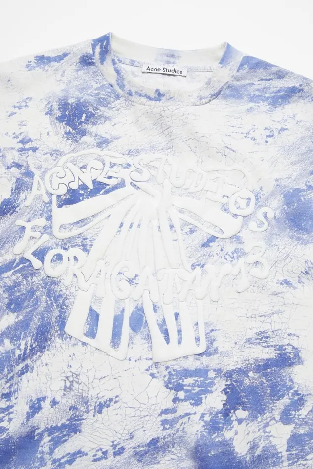 Acne Studios Tshirt Plaster Print Faded Blue Men Tshirts Acne Studios Tshirt Plaster Print Faded Blue Men Tshirts