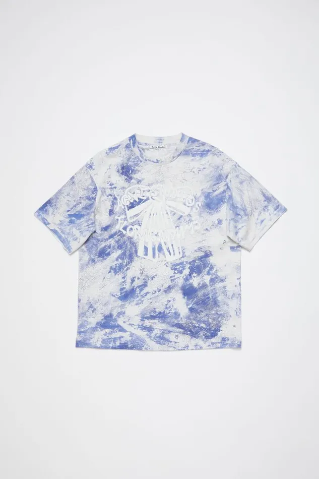 Acne Studios Tshirt Plaster Print Faded Blue Men Tshirts Acne Studios Tshirt Plaster Print Faded Blue Men Tshirts