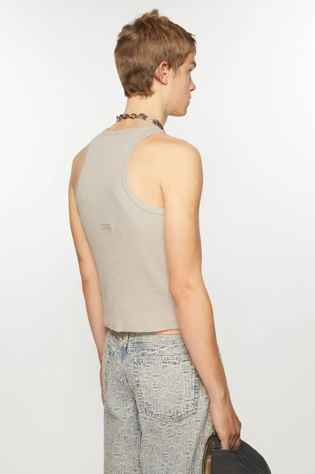 Acne Studios Tank Top 8211 Fitted Unisex Fit Bright Grey Women Tshirts Acne Studios Tank Top 8211 Fitted Unisex Fit Bright Grey Women Tshirts