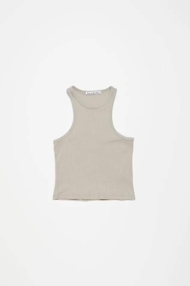 Acne Studios Tank Top 8211 Fitted Unisex Fit Bright Grey Women Tshirts Acne Studios Tank Top 8211 Fitted Unisex Fit Bright Grey Women Tshirts