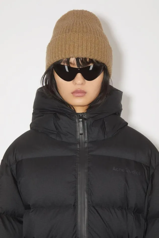 Acne Studios Wool Blend Beanie Camel Brown Men Hats Acne Studios Wool Blend Beanie Camel Brown Men Hats