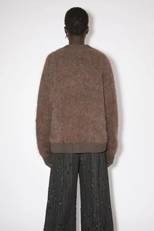 Acne Studios Wool Mohair Cardigan Brownblue Mlange Women Knitwear