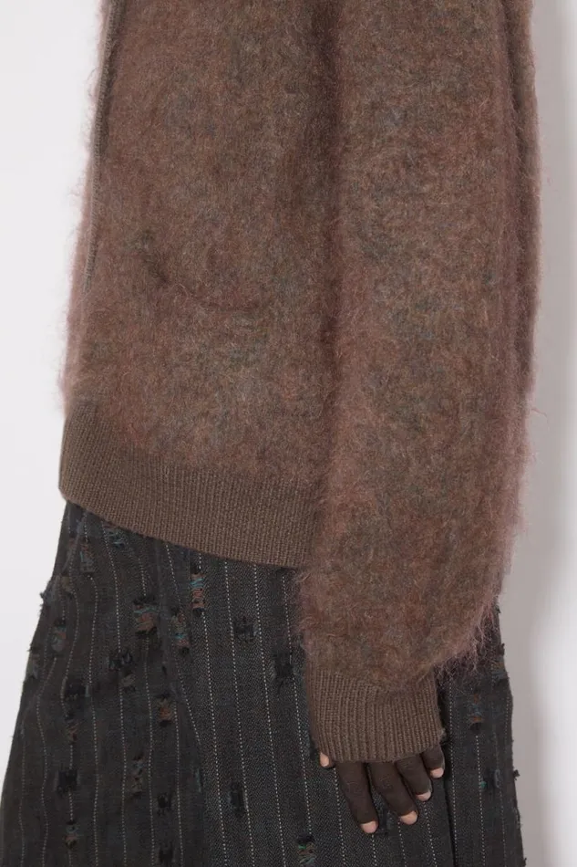 Acne Studios Wool Mohair Cardigan Brownblue Mlange Women Knitwear