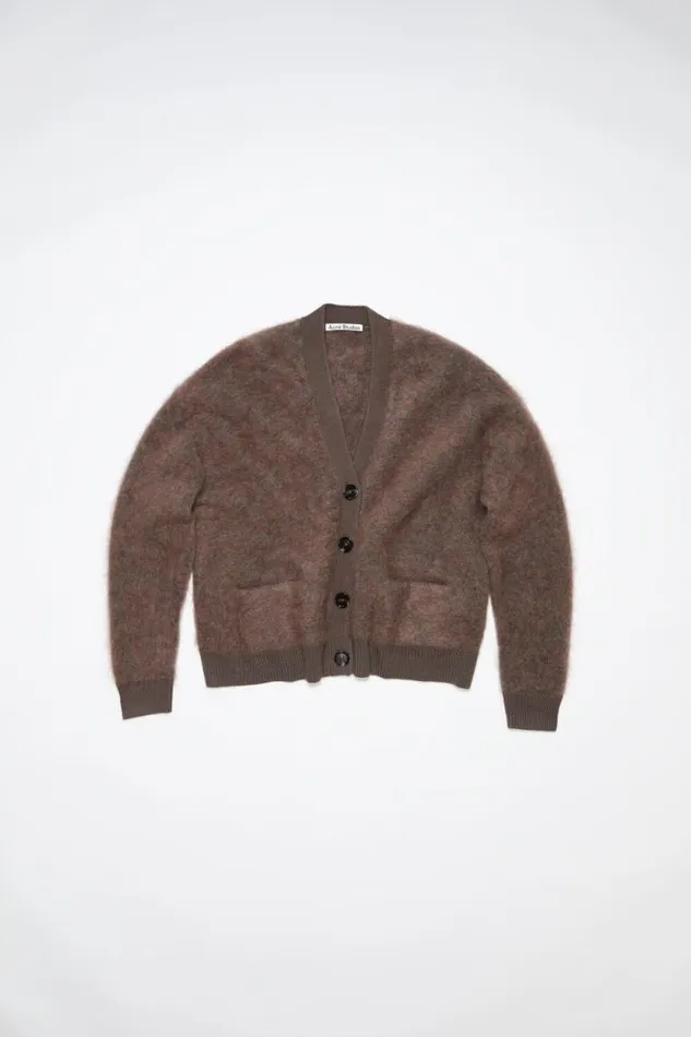 Acne Studios Wool Mohair Cardigan Brownblue Mlange Women Knitwear
