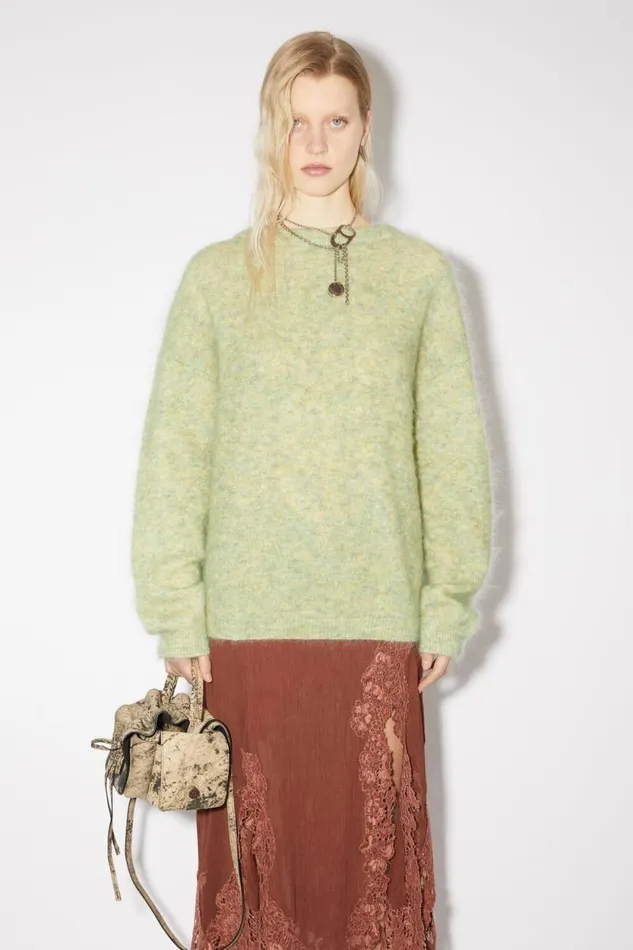 Acne Studios Wool Mohair Jumper Pistachio Green Women Knitwear