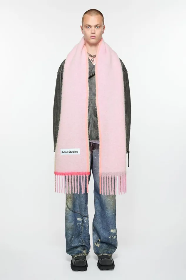 Acne Studios Wool Mohair Scarf 8211 Narrow Pink Women Scarves Acne Studios Wool Mohair Scarf 8211 Narrow Pink Women Scarves