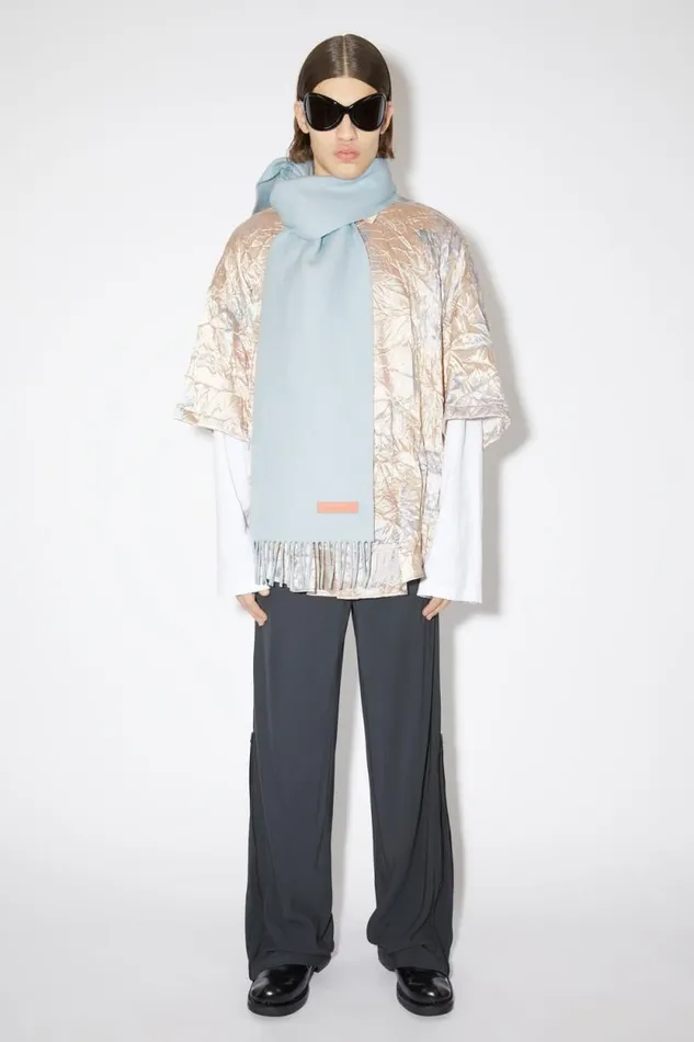 Acne Studios Wool Scarf Pink Label 8211 Narrow Powder Blue Women Scarves