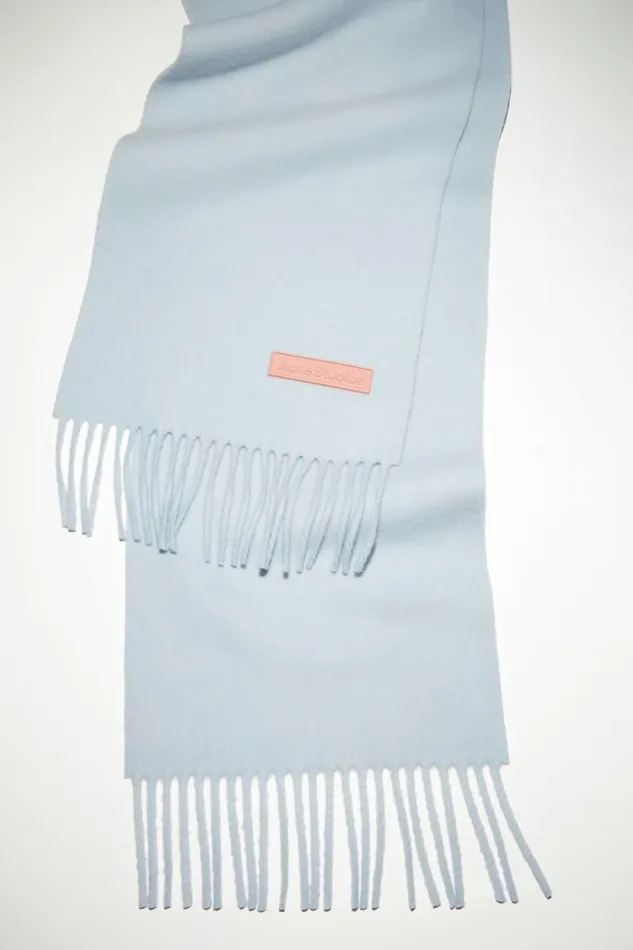 Acne Studios Wool Scarf Pink Label 8211 Narrow Powder Blue Women Scarves