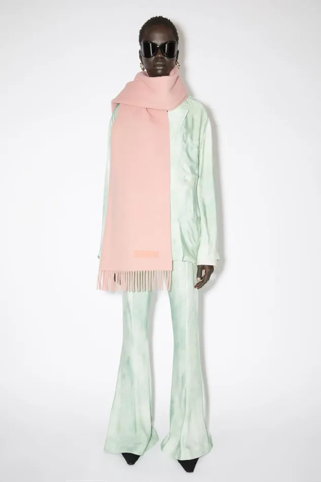 Acne Studios Wool Scarf Pink Label Pink Men Scarves