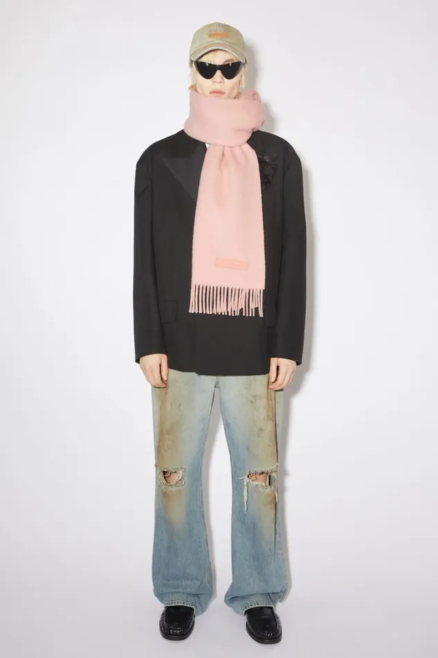 Acne Studios Wool Scarf Pink Label Pink Men Scarves