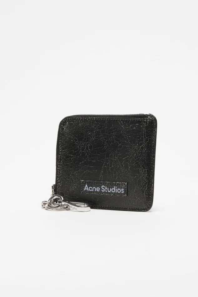 Acne Studios Zip Leather Wallet Black Men Small Leather Goods Acne Studios Zip Leather Wallet Black Men Small Leather Goods