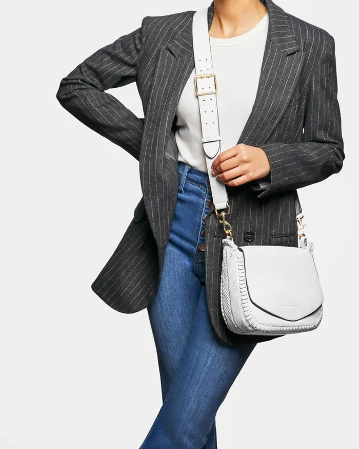 Aimee Kestenberg Crossbody Bags Women All For Love Saddle Crossbody Cloud With Shiny Gold