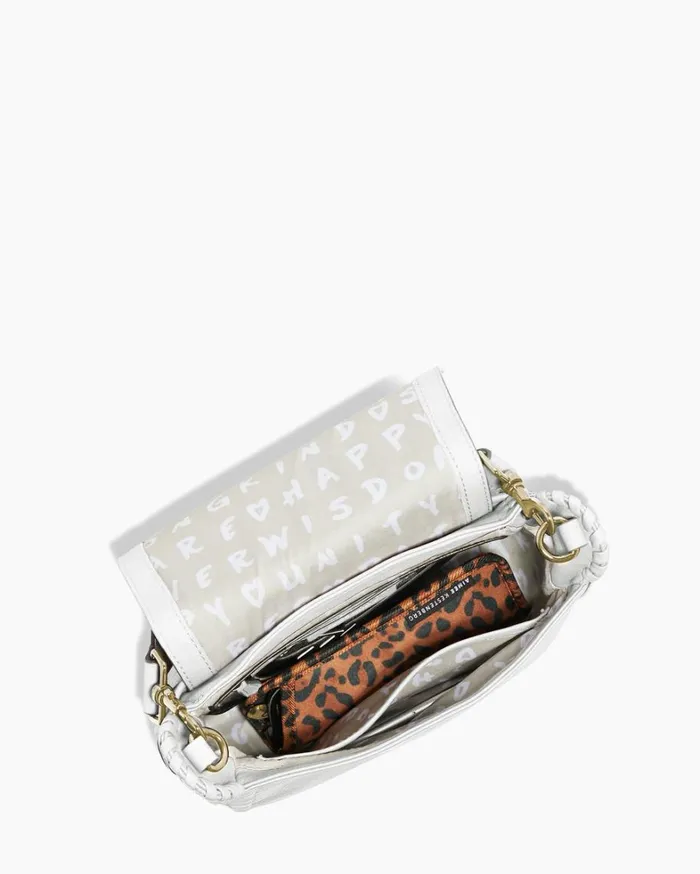 Aimee Kestenberg Crossbody Bags Women All For Love Saddle Crossbody Cloud With Shiny Gold