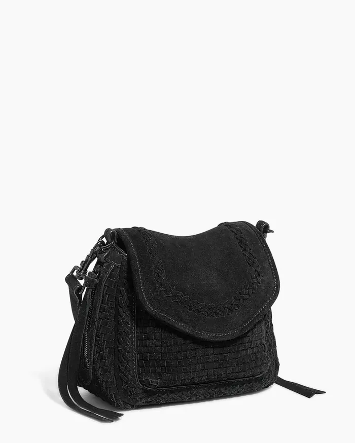Aimee Kestenberg Crossbody Bags Women Woven All For Love Mini Crossbody Black Suede