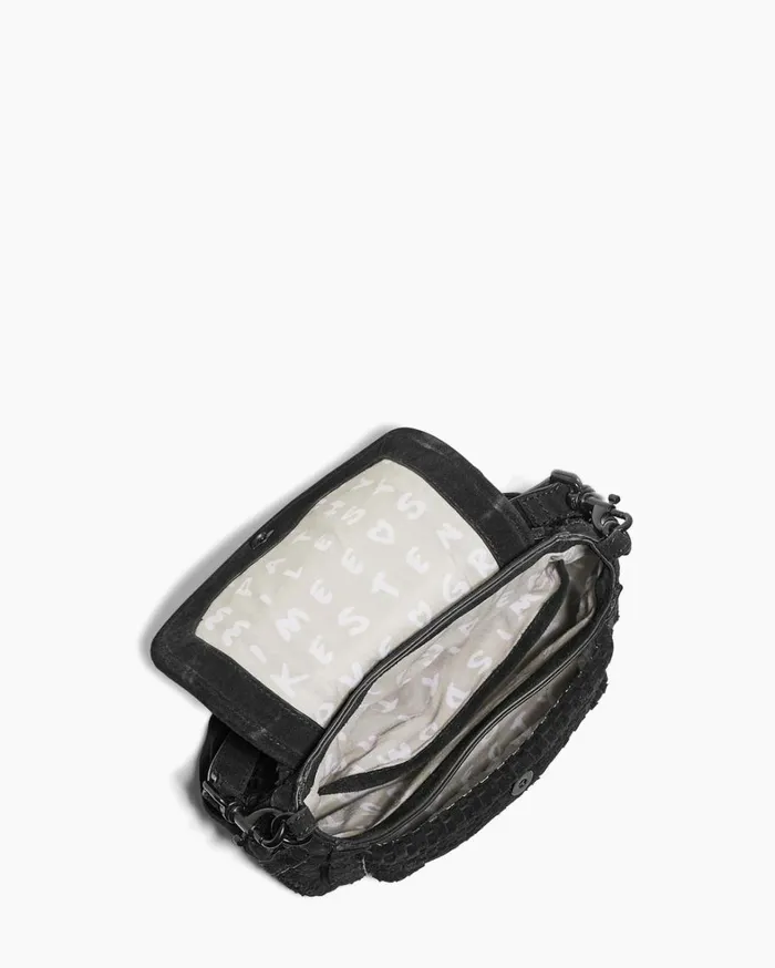 Aimee Kestenberg Crossbody Bags Women Woven All For Love Mini Crossbody Black Suede