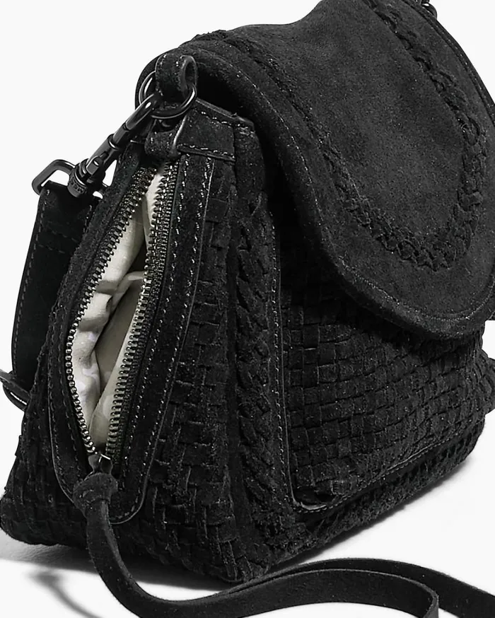 Aimee Kestenberg Crossbody Bags Women Woven All For Love Mini Crossbody Black Suede