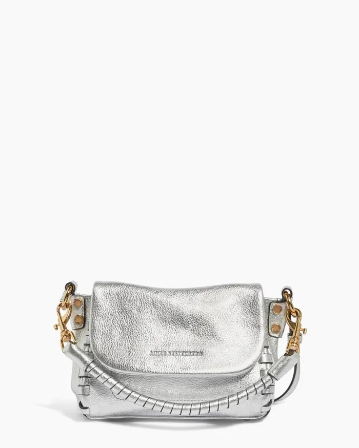 Aimee Kestenberg Crossbody Bags Women Zen Mini Crossbody Silver Pebble Metallic