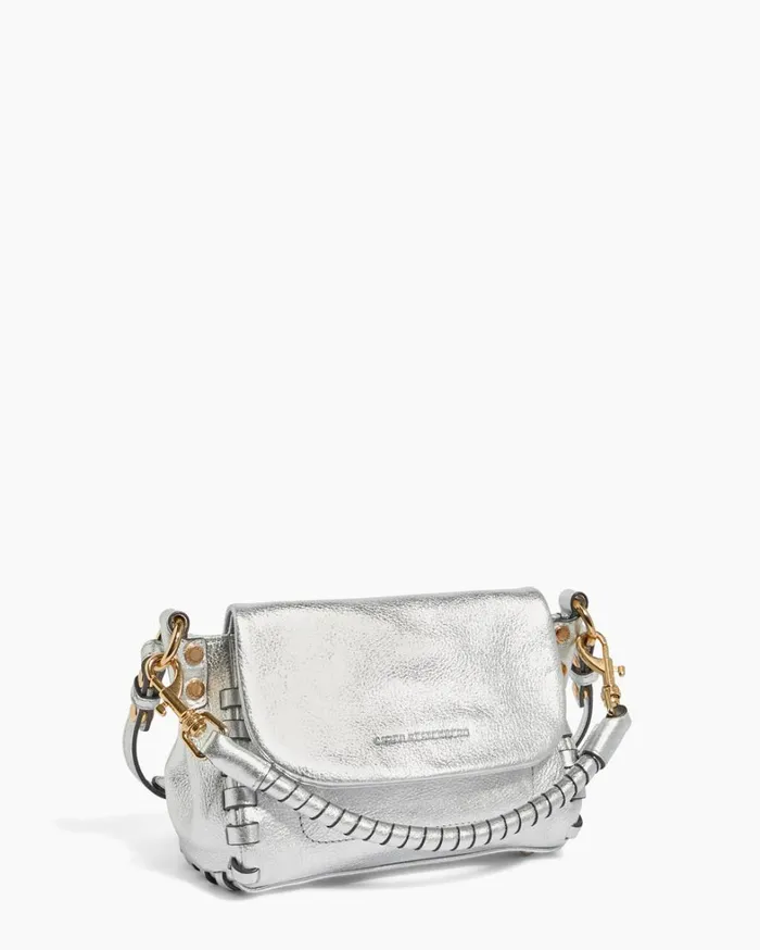 Aimee Kestenberg Crossbody Bags Women Zen Mini Crossbody Silver Pebble Metallic