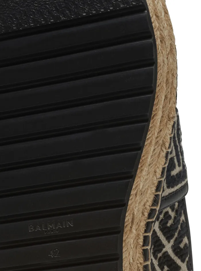 Alex Espadrilles With Jacquard Monogram Black Men Balmain Sandals