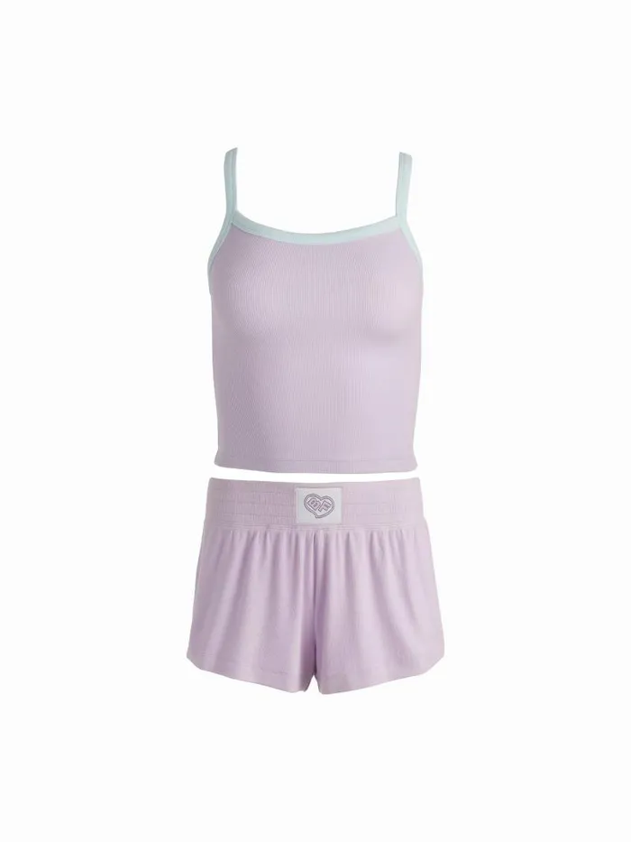 Alice Olivia AO X BIG FEELINGS LAILA BOXER PJ SET Calming Lavender Women Loungewear