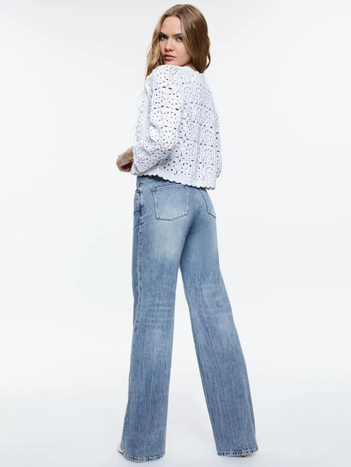 Alice Olivia ANDERSON CARDIGAN White Women Sweaters