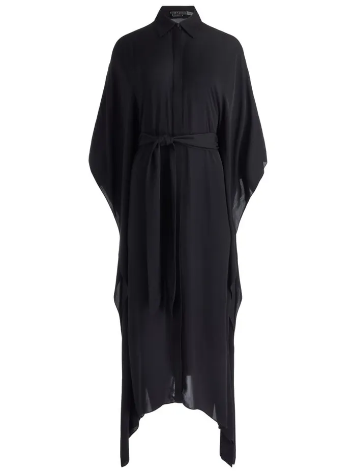 Alice Olivia DEANNE MIDI SHIRTDRESS WITH BELT Black Women Dresses