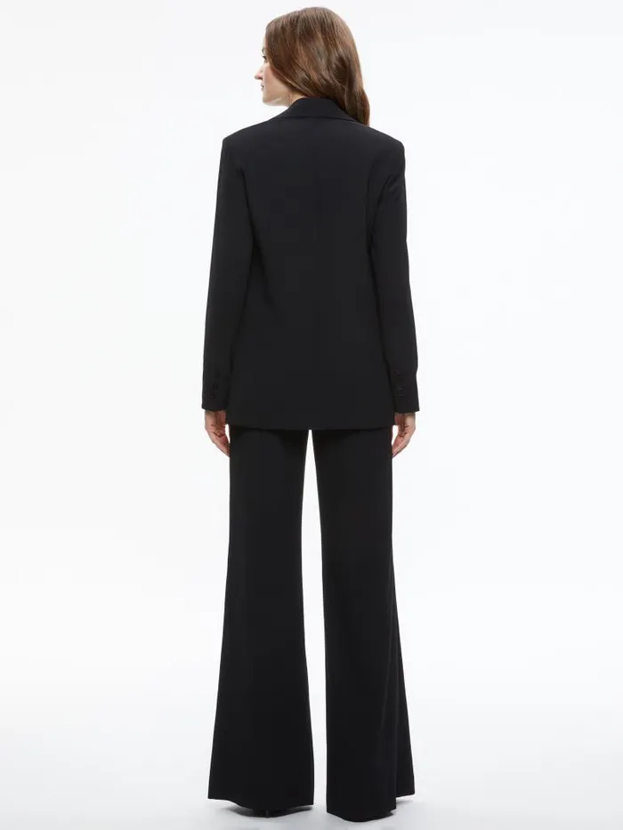 Alice Olivia DENNY NOTCH COLLAR BOYFRIEND BLAZER Black Women Jackets Coats