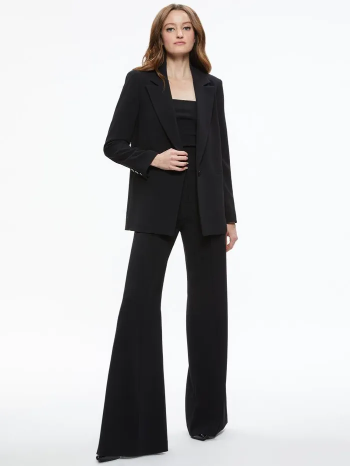 Alice Olivia DENNY NOTCH COLLAR BOYFRIEND BLAZER Black Women Jackets Coats