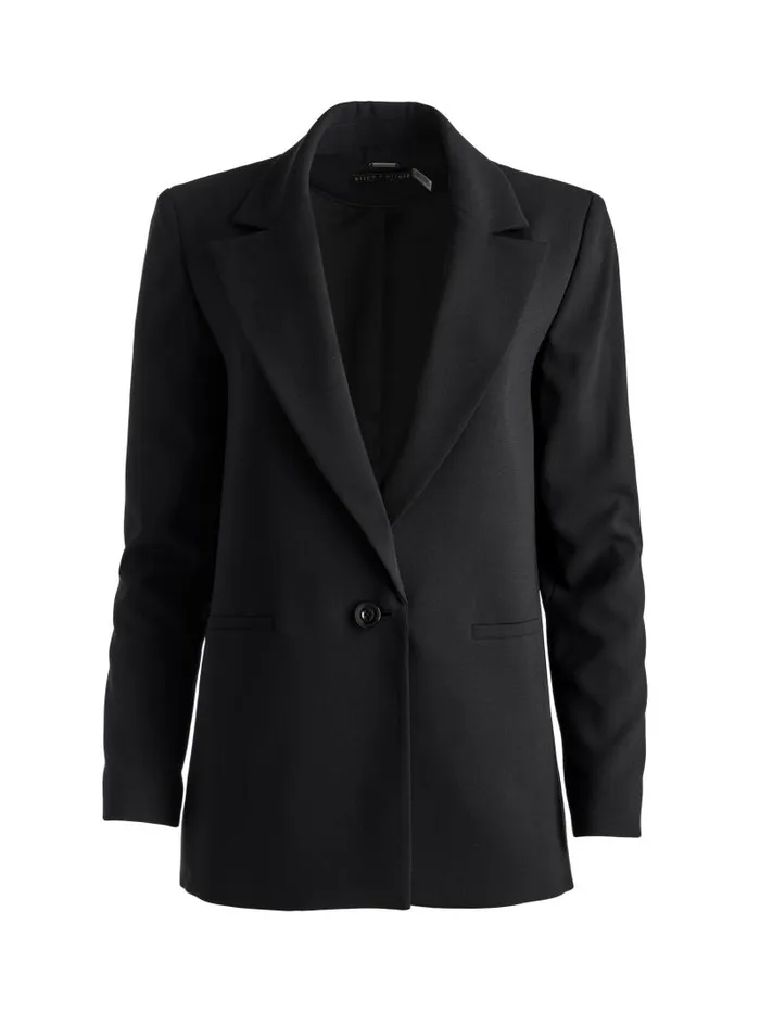 Alice Olivia DENNY NOTCH COLLAR BOYFRIEND BLAZER Black Women Jackets Coats