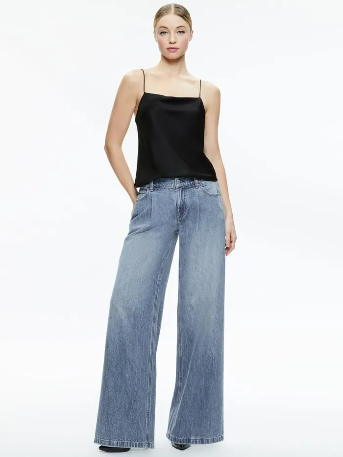 Alice Olivia HARMON DRAPEY SLIP TANK Almond Women Tops