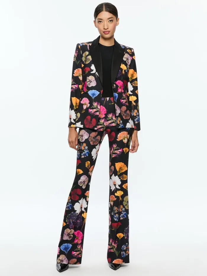 Alice Olivia HUNDLEY NOTCH COLLAR FITTED BLAZER Timeless Blossom Women Jackets Coats