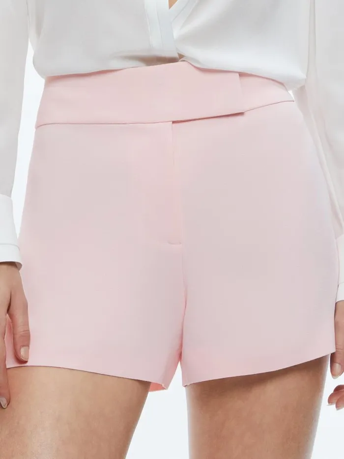 Alice Olivia MARA CROSSOVER WAISTBAND CLEAN SHORT Almond Women Shorts