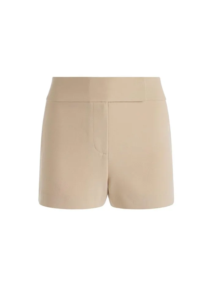Alice Olivia MARA CROSSOVER WAISTBAND CLEAN SHORT Almond Women Shorts