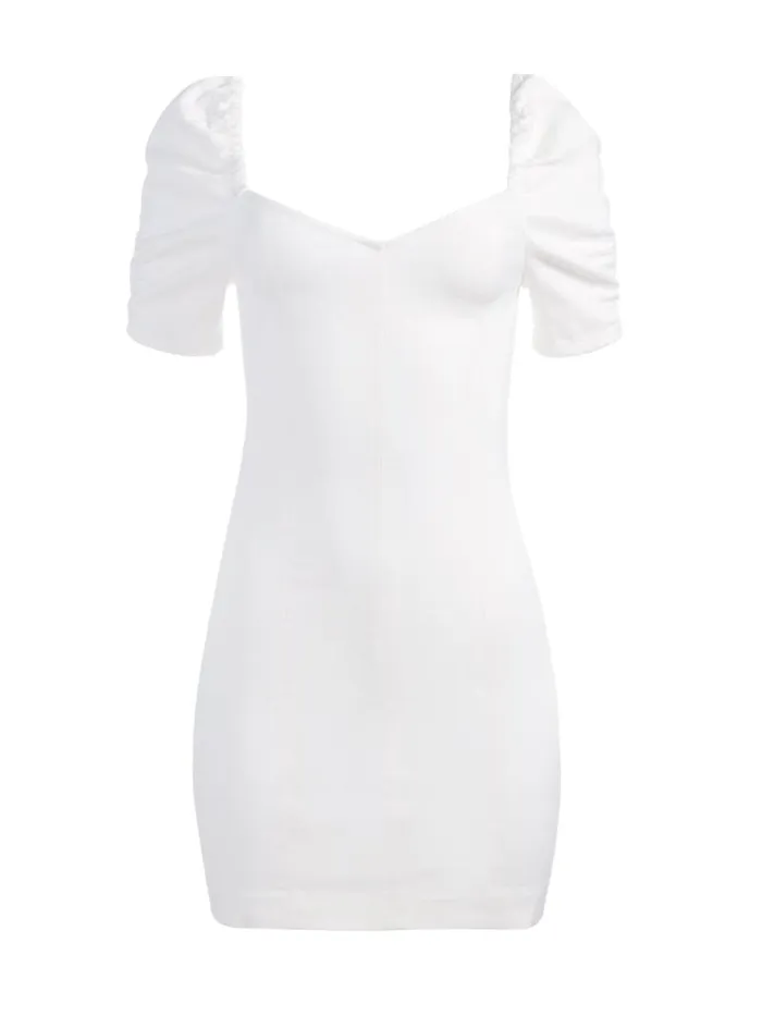 Alice Olivia MIMI PUFF SLEEVE DENIM MINI DRESS Vintage Sugar Women Dresses