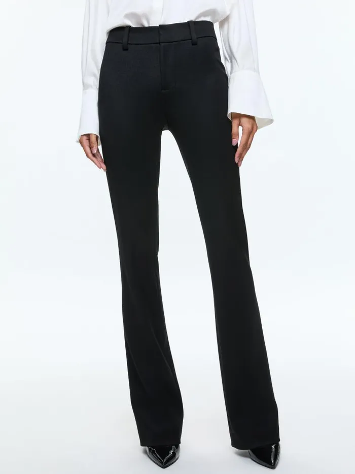 Alice Olivia NEW OLIVIA LOW RISE SLIM FLARE TROUSER Black Women Pants