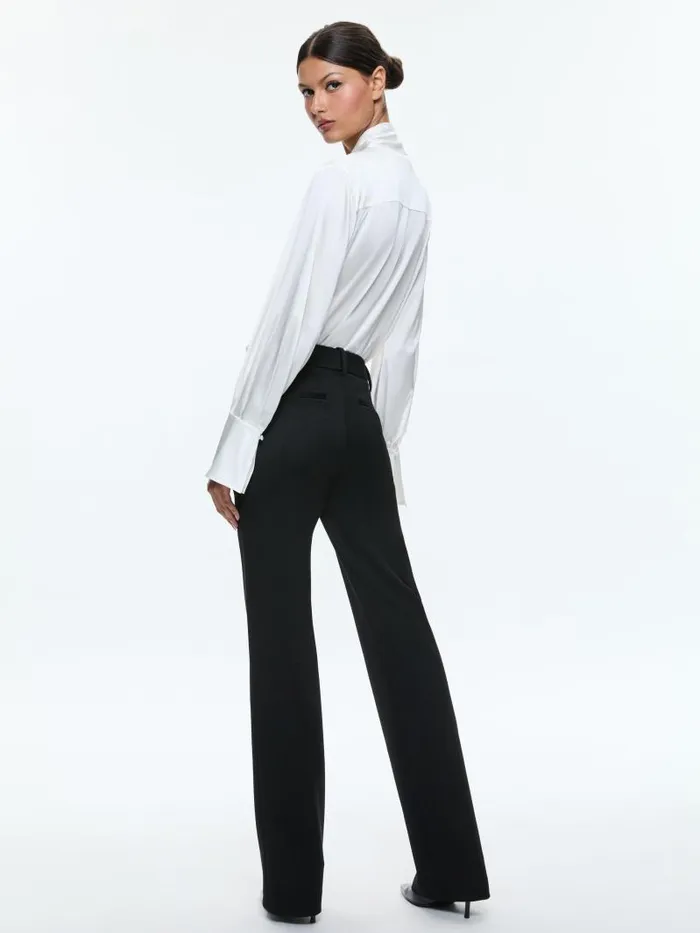 Alice Olivia NEW OLIVIA LOW RISE SLIM FLARE TROUSER Black Women Pants