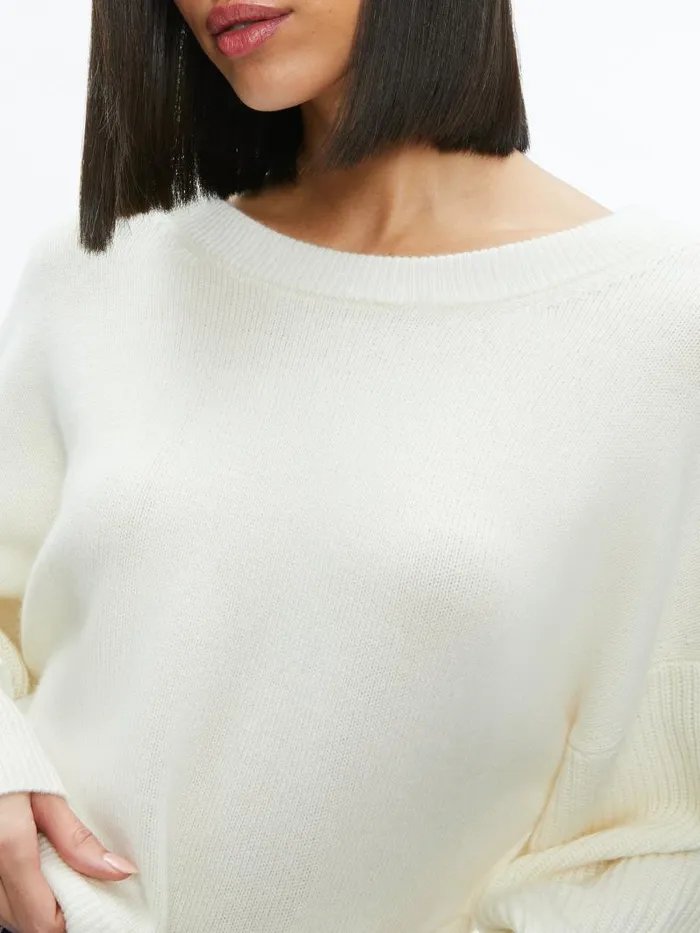 Alice Olivia POSEY CREWNECK SWEATER Cherry Blossom Women Sweaters