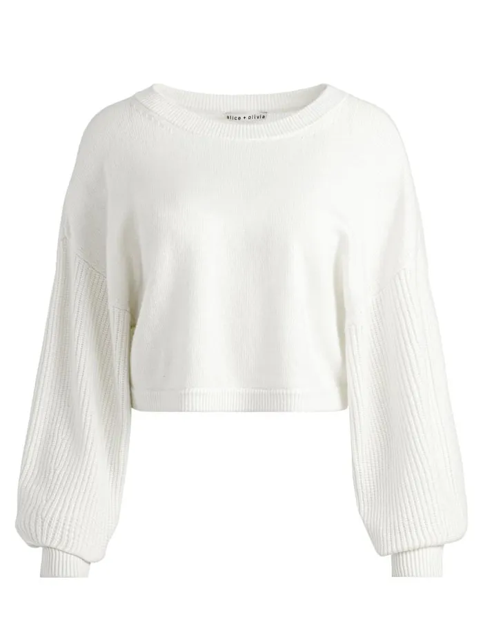 Alice Olivia POSEY CREWNECK SWEATER Cherry Blossom Women Sweaters