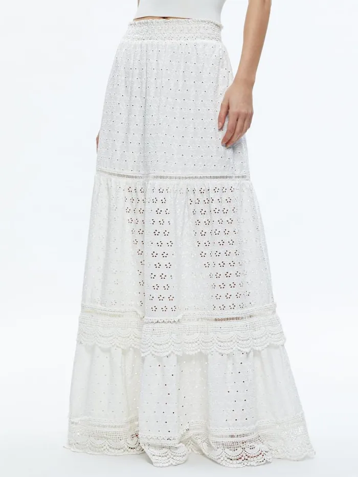 Alice Olivia REISE PANELLED MAXI SKIRT Black Women Skirts