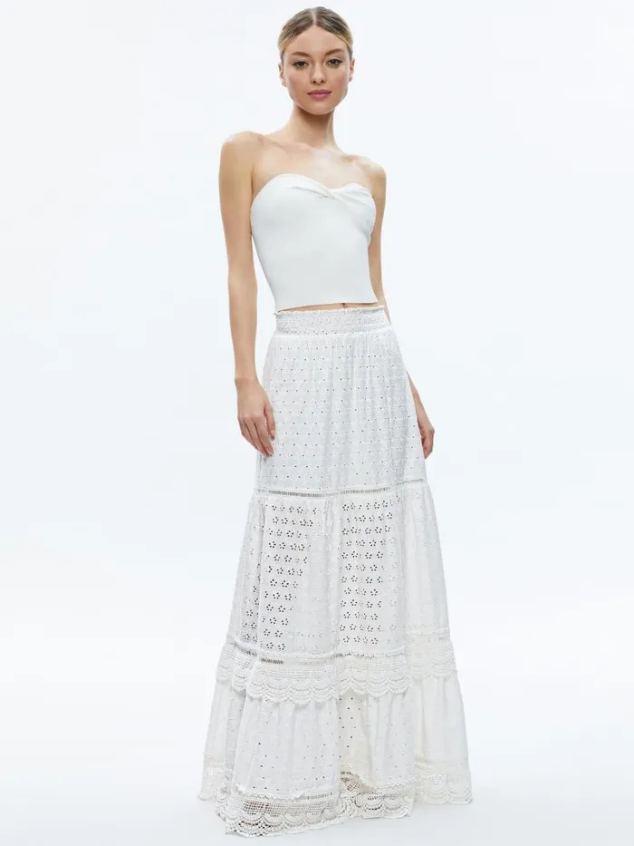 Alice Olivia REISE PANELLED MAXI SKIRT Black Women Skirts
