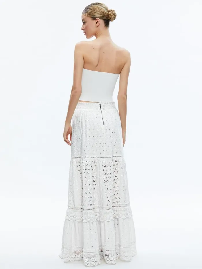 Alice Olivia REISE PANELLED MAXI SKIRT Black Women Skirts