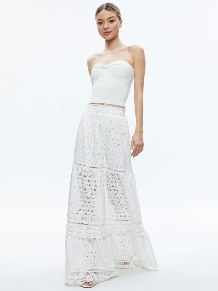 Alice Olivia REISE PANELLED MAXI SKIRT Black Women Skirts